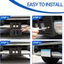 Front License Plate Mount Bracket Replacement Compatible with Nissan Titan 2016-2024, ABS Front Bumper License Plate Frames Holder, License Plate Trim Base Replacement Kit (Black)