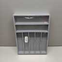 Silverware Organizer 13 Inch Gray Bamboo Kitchen Drawer Organizer 7 Slots Utensil Organizer Silverware Holder Cutlery Organizer Flatware Tray (Large)