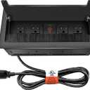 Embedded mesa Power Outlet Box;Conference Table Power Hub; 4 AC TR Outlets, USB-A USB-C PD 20W Fast Charging 6.5FT 16 AWG UL Cable for Office Home - Brushed Black