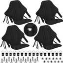 Lewtemi 2 Pack Padded Kayak Seat Fishing Boat Seat with Storage Bag 8 Fixed D Rings Screws Detachable Paddle Board Chair Canoe Chair with Adjustable Back Strap for Summer Canoe Universal Sit (Black)