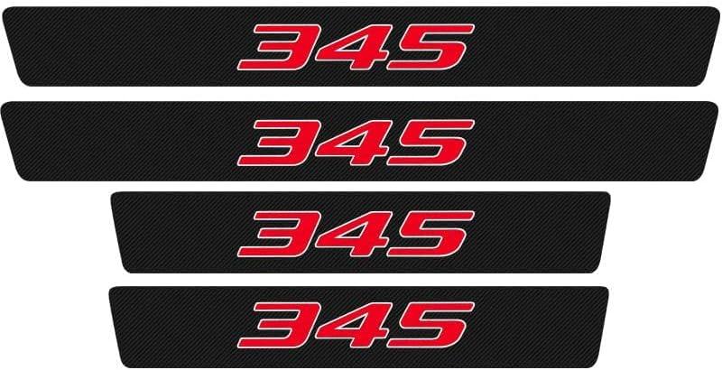 4 Pieces/Set, Compatible for Dodge Charger Challenger Chrys 300c Door Sill Plate Protectors, Carbon Fiber Vinyl Car Door Sill Decorative Scuff Plate
