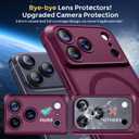 Thomo Magnetic for iPhone 17 Pro Max Case, [Compatible with Magsafe] [Full Camera Protection] Translucent Matte Military Grade Shockproof with Anti-Fingerprint Phone Cover 2025, Wine Red
