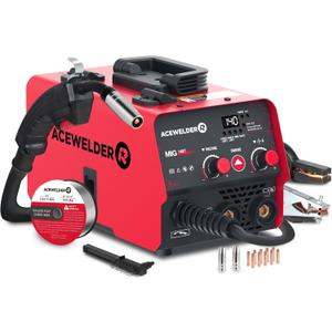 140A Gasless Flux Core MIG Welder/Lift TIG/Stick 3 in 1 Welding Machine 110V Portable IGBT Inverter Synergy Welder Machine
