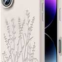 OAOA Magnetic Engraved Case Compatible with iPhone 16 Plus Case, Compatible with Magsafe, Camera All-Round Protection, Slim Liquid Silicone Phone Case for Women Girls, Stone Flower