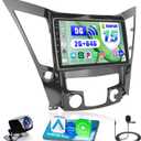 4Core 2+64G Hikity for Hyundai Sonata 2010-2015 Android Car Stereo, 9 Inch Touchscreen Radio with Wireless Carplay, Android Auto, WiFi, GPS Navigation, Bluetooth, DSP, FM RDS, EQ + Backup Camrea