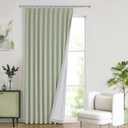 WEST LAKE Soft Green Pinch Pleated Full Blackout Bedroom Curtain Panels 95 Inches Long,Linen Blended Thermal Insulated Drapes,Modern Window Treatment Home Decor,Back Tabs Hooks,60" Wx95 L(Pack of 1)