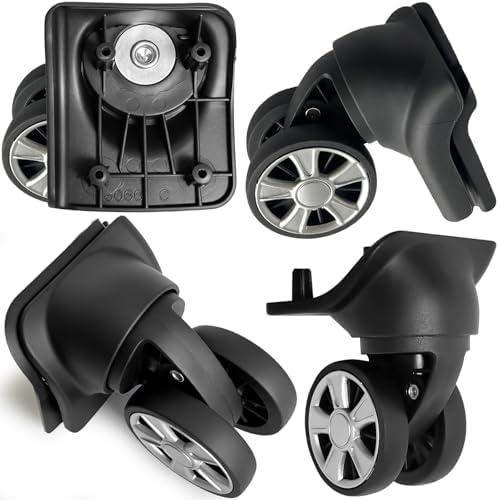NUOZE Duel Spinner Luggage Wheels Replacement for Suitcase, Wheels Parts Roller Suitcase Tourister Travel Trunk Caster Luggage Replacement Kit (Sliver- 4pcs)