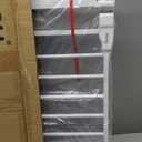 keny 29"-42.5" Baby Gate for Stairs, Auto Close Safety Dog Gate, Pressure Mounted Easy Walk Through Pet Gate for Doorways, Durable Stair Gate, 30" Tall, White