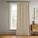 HPD Half Price Drapes Signature Velvet Thermal Blackout Curtains for Living Room 120 Inch Long (1 Panel) Rod Pocket Insulated Blackout Curtains for Bedroom Window Curtains, 100W x 120L, Ivory