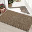 BEQHAUSE Dirt Trapper Door Mat 24" x 36", Non-Slip Washable Doormats Entrance Mat, Dirt Resistant and Absorbent Welcome Mat, Low Profile Floor Mats for Front Back Door and Entryway, Beige