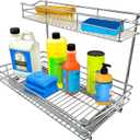 LYNK PROFESSIONAL Pull Out Under Sink Kitchen Cabinet Organizer - 11.5 in. x 21 inch deep Drawer - Sliding Shelf Organizer for Cabinets and Undersink Storage Shelves 
