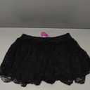 Avidlove Womens Sexy Mini Skirt Flowy Layered Lace Skirt Asymmetrical Short Skirts (Small, Black)