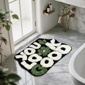 DREIKANTER You Look Good Bath Rug, Fun Bathroom Rug,Black Bathroom Rugs Cool Rugs for Bedroom Non Slip Microfiber Plush Cool Mat for Bedroom Washable Absorbent for Bathtub