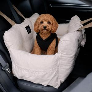JACKO & CO - Premium Medium Dog Car Seat for Dogs 25-40lbs (Beige Medium)