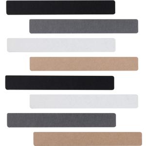 8Pcs Felt Board Tile Bulletin Board Bar Strip for Wall, Self-Adhesive Memo Pin Board with 24Pushpins, Corkboard Strip for Office Home Classroom(Color)