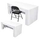 Nasitos 2 Pack White Fitted Table Cloth for 4 Feet Tables-Open Back Folding Christmas Table Cover Washable Table Cloth for Rectangular Table, Parties, Wedding, Banquet, Jewelry Shows, Craft Fair 24x48inch