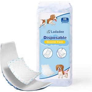 Disposable Dog Diaper Liners Booster Pads for Male and Female Dogs, Doggie Diaper Inserts Fit Most Types of Dog Diapers - Pet Belly Bands and Male Wraps (XS-45Count)