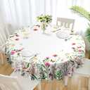 Eikione Round Tablecloth Floral Table Cloth, Colorful Tablecloths Polyester Waterproof Stain Wrinkle Free, Circle Tablecloth Indoor and Outdoor Table Cover for Home