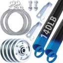 MorningRo Heavy-Duty Double-Looped Garage Door Extension Springs Bundle Springs, 3" Pulleys, and Extension Cables for 7' Feet Garage Door Hardware Parts(140 lb)