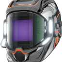 ANDELI Welding Helmet - Panoramic 180° View 3.94"X3.74",True Color Auto Darkening Welding Helmet with Light, 6 Arc Sensor, 4/5-8/9-13 Type-C Charging MONERGR-LED, Gray