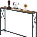 41.7" Console Table Behind Couch, Industrial Narrow Sofa Table for Hallway, Living Room, Bedroom, Rustic Brown