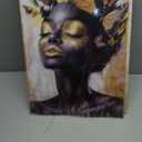 ZSHARTSWD African American Wall Art Gold Queen Pictures Black Woman Butterfly Canvas Prints Fashion Girl Paintings Bedroom Bathroom Office Home Decor Framed (Black, 24L x 16W)