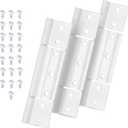 Replacement for Screen Doors Hinge fits for White Aluminum 1/8 in Larson Grooved Center Screen/Storm Door Hinge, Extruded Aluminum Door Hinge Kit Compatible with Most Screen Doors - White 3 Pack