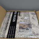 Washable Area Rugs for Living Room - 10x14 Neutral Vintage Distressed Floral Farmhouse Boho Large Soft Floor Rug Indoor Non Slip Carpet for Bedroom Dining Room Office - Brown/Multi