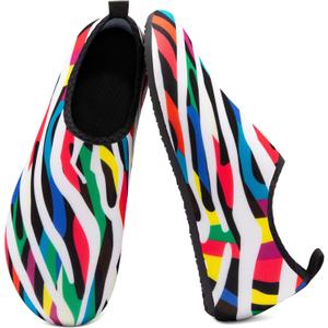 Metog Men Women Water Shoes Quick-Dry Aqua Socks Barefoot Slip-on for Beach Swim Sport Surf Yoga Exercise (7-8 Women/6-7 Men, Color Wave)