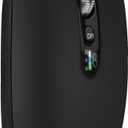 Multi-Device Bluetooth Mouse (BT1/BT2 + 2.4G), Small Slim Travel Mouse, 4-Way Metal Scroll Wheel, Silent Click, 4-Levels Adjustable DPI, for Laptop Tablet iPadOS Mac (Black)