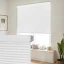 SEEYE No Drill Cordless Cellular Shades, Light Filtering Honeycomb Blinds for Indoor Window, Thermal Insulated Noise Reduction, Easy Install for Bedroom, Living Room, Office, White (42" W x 64" H)