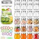 10 oz Mason Jars with Lids 24pack,Glass Mason Jars with Lids-Mason Jars 10 oz for Jam,Honey, Beans, Wedding Favors,Vegetables (10 fl. oz, Set of 24)
