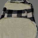 Malier Classic Plaid Fleece Dog Coat - Warm Winter Jacket with Pocket, Windproof for Small to Large Dogs (White, Large)