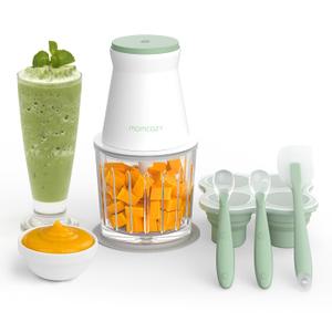 Momcozy 9-in-1 Baby Food Maker & Blender Set, 7-Second Quick Soft Food Prep for Baby, 20oz Baby Food Processor for Meat, Vegetable, Fruit with Baby Food Containers, Food Freezer Tray, Silicone Spoons