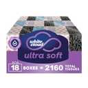 White Cloud Ultra Soft 3-Ply Facial Tissue, 18 Box Multipack, 120 Tissues Per Box