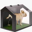 Stylish Indoor Dog Potty with High Walls, Durable Washable Fake Grass Mat, Splash Guard Design for Mess-Free Diagonal Peeing – Blends with Home Decor, Ideal for Indoor & Balcony Use