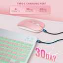 Keyboard Case for Samsung Galaxy Tab A11+ Plus 2025 / A9+ Plus 2023 11 inch - 7 Colors Backlit Keyboard Cover and Mouse (Pink)