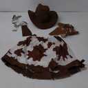 Cowgirl Costume for Girls 6pcs Set Kids Dress Up Birthday Halloween Party Cosplay 3-13 Years