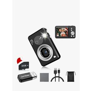 Digital Camera, FHD 1080P Point and Shoot Kids Camera, with 32GB Card,16X Zoom Anti Shake,48MP Compact Portable Small, for Starter Kid Children Teen Student Girl Boy