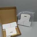 Reallnaive 24 Set Teacher Appreciation Gifts 2 Cup Drink Carrier with Greeting Card Ribbon Disposable Cup Holders with Handle for Back to School End of Year Party Favors (White,Stripe)