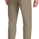 Obla Men's Golf Pants - 30"/32"/34" Slim Fit Stretch Lightweight with 5 Pockets Casual Travel Dress Work Pants for Men (Brown)