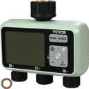 VEVOR Water Timer, 3 Outlets, Hose Watering Sprinkler Timer, with 3 Independent Watering Zone LCD Display Rain Delay Mode Manual Mode 360 Brass Inlet Metal Filter, IPX6 Waterproof for Yard Watering
