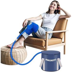 Inmoredo Cold Therapy System Ice Machine System for ACL Knee Surgery Recovery - Quiet Pump, Flexible Kit, Portable, Knee Ice Machine, Ideal for Sports Injuries, Pains, Strain & Stiffness, Sprain