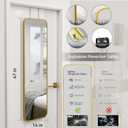 SCWF-GZ 47x14 Mirror Rectangle Full Body Length Door Hanging Wall Mounted Aluminum Alloy Metal Frame Dressing Make-up Mirrors for Entryway Bedroom Bathroom Living Room, Gold