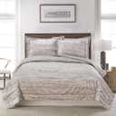 Levtex Home - Amity Quilt - King - Champagne Crinkle Velvet - Quilt Size (106x92in.) - Polyester Velvet and Microfiber