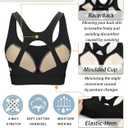 RUNNING GIRL High Impact Sports Bras for Women, High Support Running Strappy Women's Sports Bra with Sewn in Pads (Black, S)