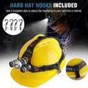 BORUIT RJ-3000 Headlamp Rechargeable, LED Head Lamp Super Bright - Outdoor Headlight 4 Modes, 4 Helmet Clips, Waterproof Construction Hard Hat Head Light for Adults Camping Hiking Hunting