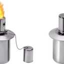 2 Pack Outdoor Decorative Lighting Stainless Steel Table top Torch Canister Torches for Outside Garden Torch Outdoor Torch Stand with Wicks and Covers Garden Patio Yard Holiday Lamp