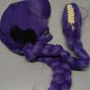 morvally 33.5 Inches Purple Long Braided Ponytail Wig - Anime Cosplay Wigs for Halloween Costume Party (Purple)