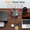 TESSAN 5Ft Black Extension Cord with Multiple Outlets, Surge Protector Power Strip with 6 Outlets and 4 USB Ports (2 USB C), 2100 Joules Protection, Flat Plug, Outlet Extender for Home, Office, Dorm